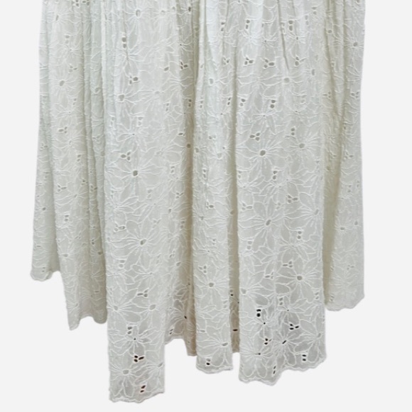 NWOT Aritzia Wilfred Eyelet Apron Tie Prairie Style Maxi Skirt Sz Medium - Picture 8 of 10